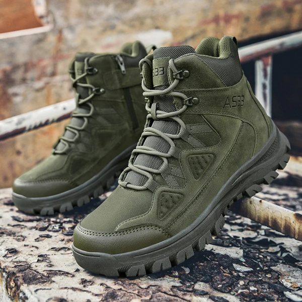 Bottes de saut dans le désert imperméables pour hommes, chaussures d'extérieur, d'escalade, de randonnée, de sécurité, de travail, de rinçage – Image 2