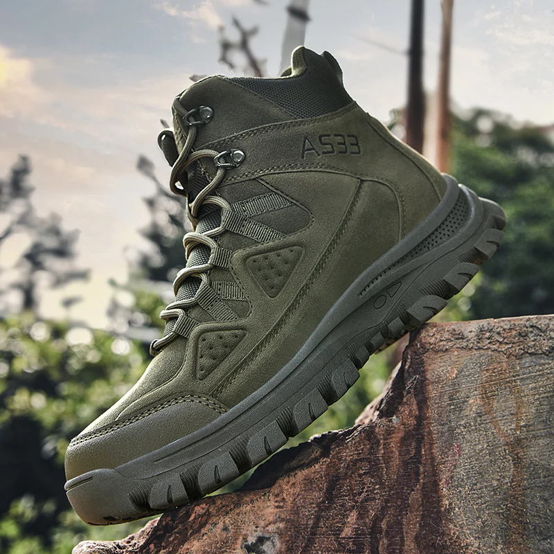 Bottes de saut dans le désert imperméables pour hommes, chaussures d'extérieur, d'escalade, de randonnée, de sécurité, de travail, de rinçage