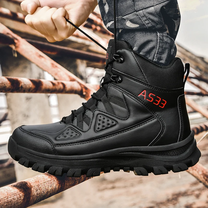 Bottes de saut dans le désert imperméables pour hommes, chaussures d'extérieur, d'escalade, de randonnée, de sécurité, de travail, de rinçage