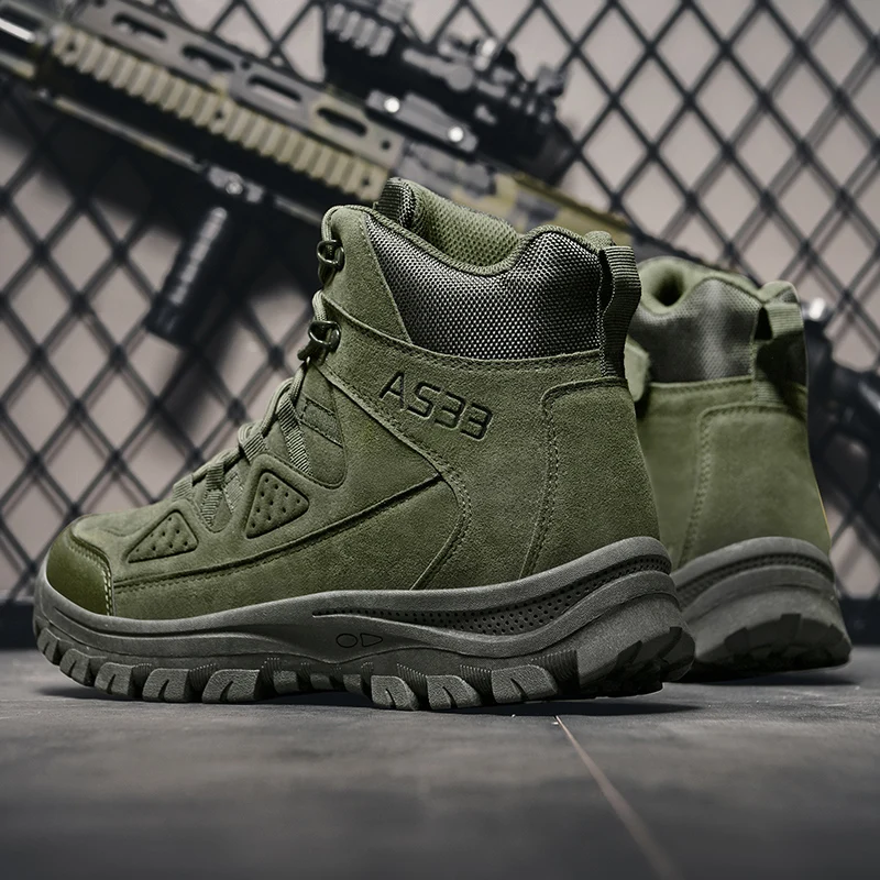 Bottes de saut dans le désert imperméables pour hommes, chaussures d'extérieur, d'escalade, de randonnée, de sécurité, de travail, de rinçage