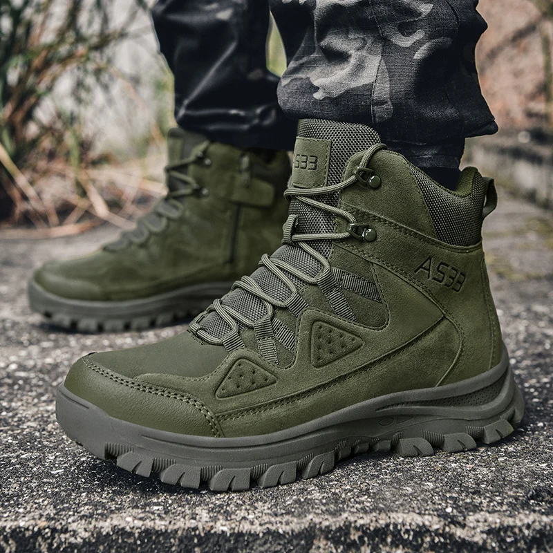 Bottes de saut dans le désert imperméables pour hommes, chaussures d'extérieur, d'escalade, de randonnée, de sécurité, de travail, de rinçage