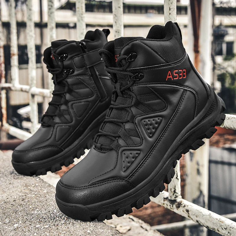 Bottes de saut dans le désert imperméables pour hommes, chaussures d'extérieur, d'escalade, de randonnée, de sécurité, de travail, de rinçage