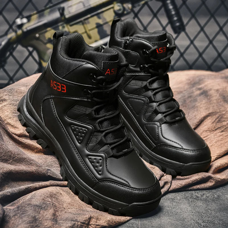 Bottes de saut dans le désert imperméables pour hommes, chaussures d'extérieur, d'escalade, de randonnée, de sécurité, de travail, de rinçage