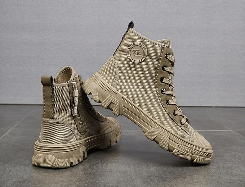 Bottes à lacets coupe haute avec fourrure pour hommes, chaussures de randonnée en plein air, plate-forme rétro, offres originales, offre confortable, vente, chaud, hiver