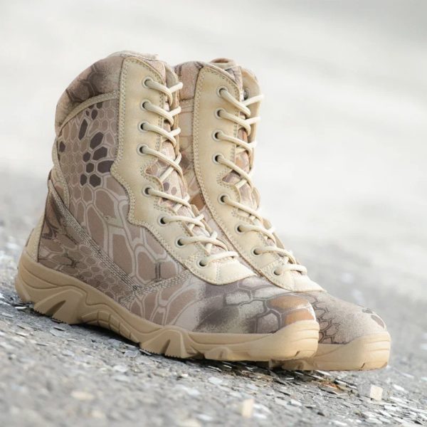 Bottes en cuir imperméables pour hommes, chaussures de travail décontractées, bottes de printemps Skip Rinse, imprimé dans le désert, DulBoots, 2024 – Image 2