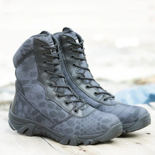 Bottes en cuir imperméables pour hommes, chaussures de travail décontractées, bottes de printemps Skip Rinse, imprimé dans le désert, DulBoots, 2024 – Image 5