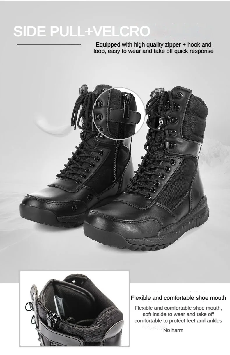 LAHORS-Bottes de randonnée légères en cuir de vachette pour hommes, chaussures de rinçage en plein air, bottes de saut dans le désert