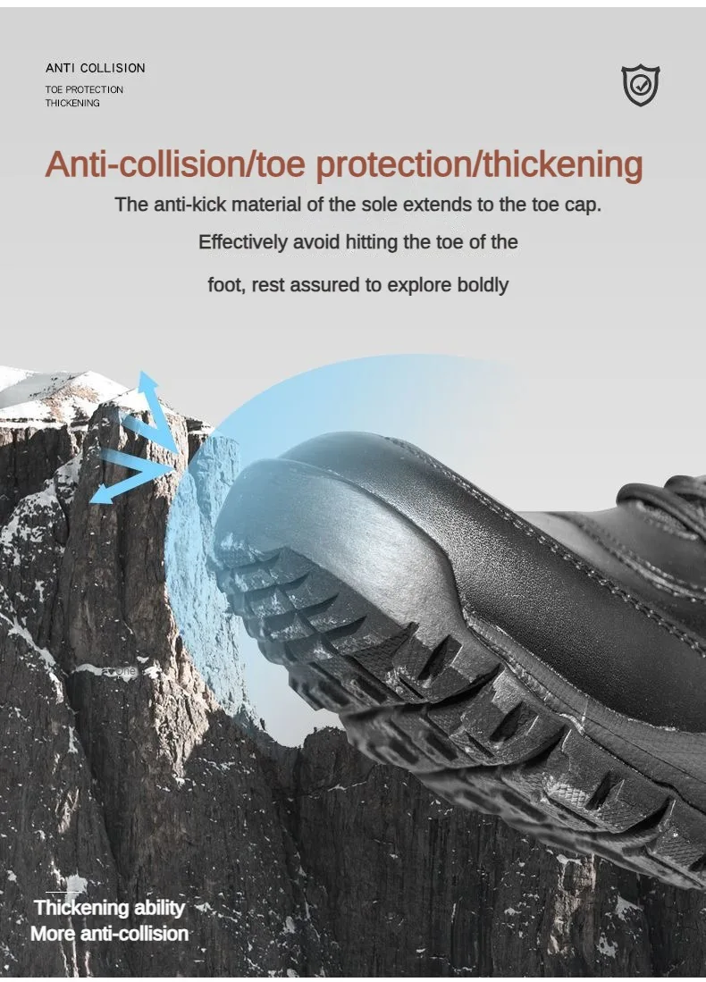 LAHORS-Bottes de randonnée légères en cuir de vachette pour hommes, chaussures de rinçage en plein air, bottes de saut dans le désert