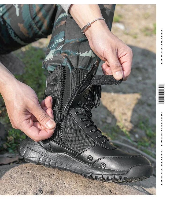LAHORS-Bottes de randonnée légères en cuir de vachette pour hommes, chaussures de rinçage en plein air, bottes de saut dans le désert