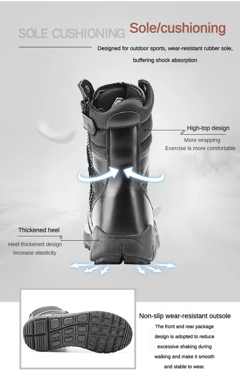 LAHORS-Bottes de randonnée légères en cuir de vachette pour hommes, chaussures de rinçage en plein air, bottes de saut dans le désert