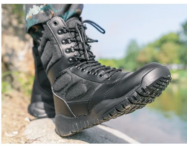 LAHORS-Bottes de randonnée légères en cuir de vachette pour hommes, chaussures de rinçage en plein air, bottes de saut dans le désert