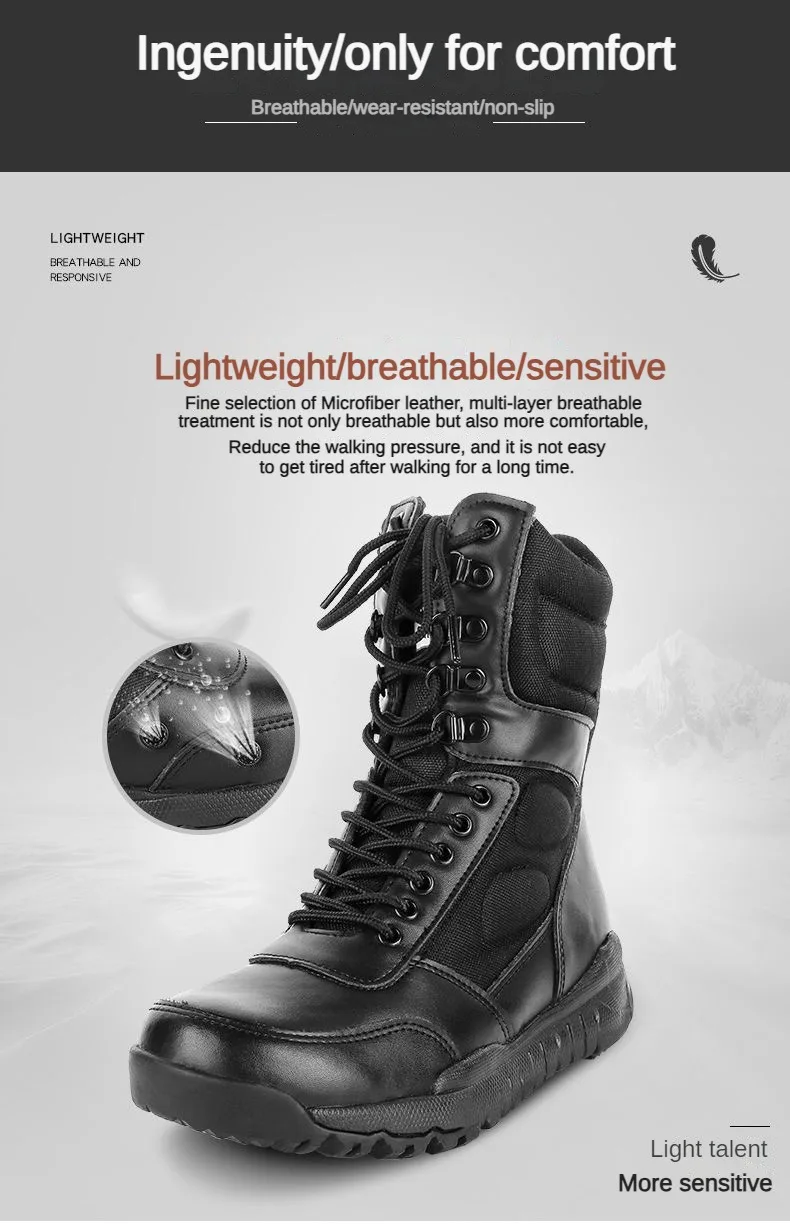 LAHORS-Bottes de randonnée légères en cuir de vachette pour hommes, chaussures de rinçage en plein air, bottes de saut dans le désert