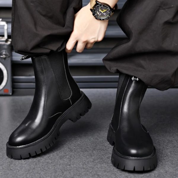 Bottes montantes pour hommes, Styles de conception à la mode, Loisirs en plein air, ix, Belle américains, Classique, Noir, Nouveau, 03 Chaussures – Image 6