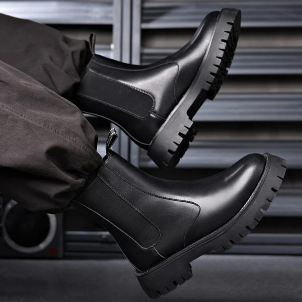 Bottes montantes pour hommes, Styles de conception à la mode, Loisirs en plein air, ix, Belle américains, Classique, Noir, Nouveau, 03 Chaussures – Image 4