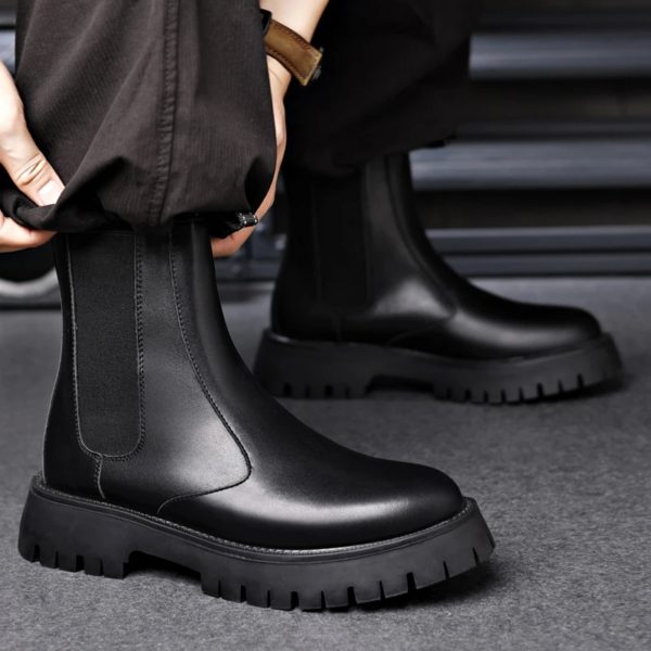 Bottes montantes pour hommes, Styles de conception à la mode, Loisirs en plein air, ix, Belle américains, Classique, Noir, Nouveau, 03 Chaussures – Image 5
