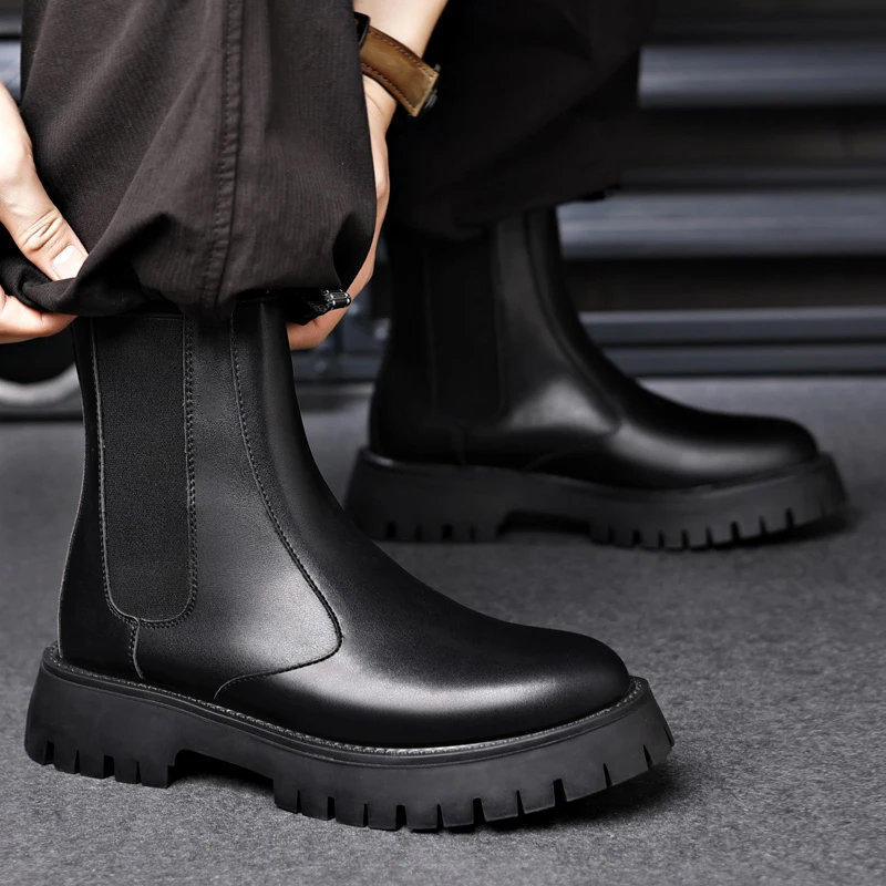 Bottes montantes pour hommes, Styles de conception à la mode, Loisirs en plein air, ix, Belle américains, Classique, Noir, Nouveau, 03 Chaussures