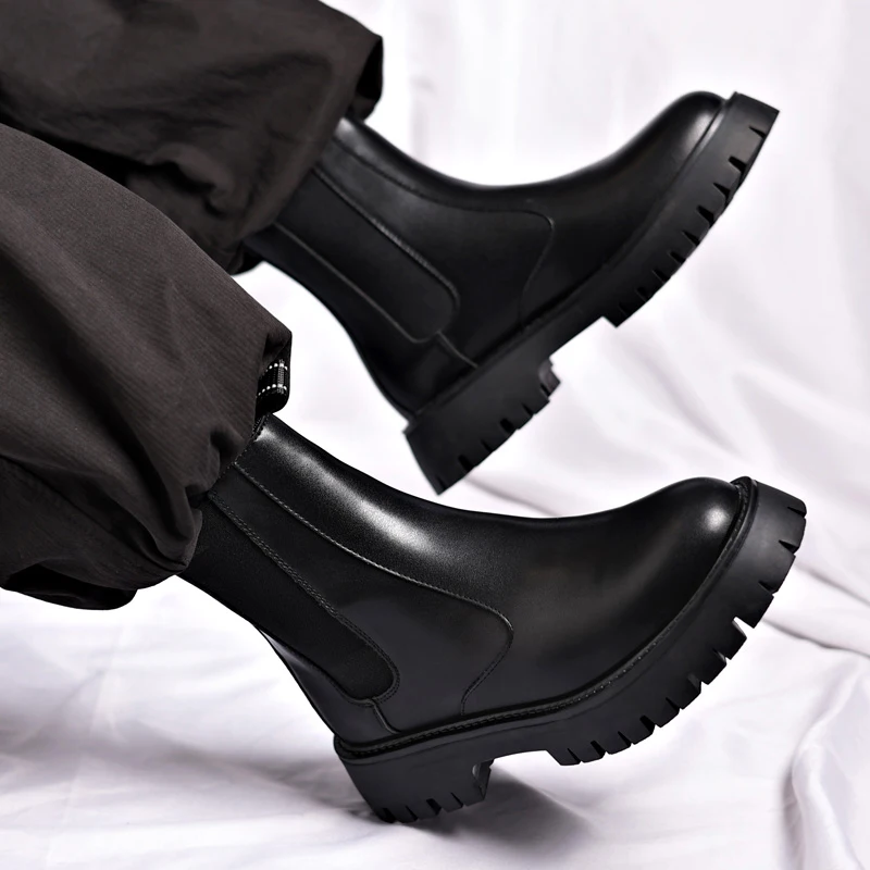 Bottes montantes pour hommes, Styles de conception à la mode, Loisirs en plein air, ix, Belle américains, Classique, Noir, Nouveau, 03 Chaussures