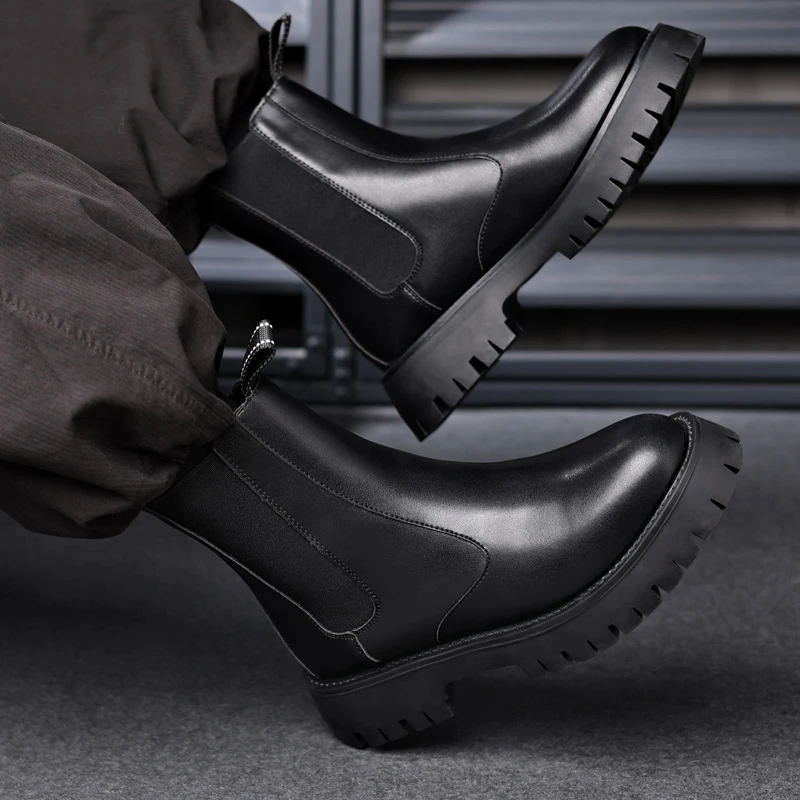 Bottes montantes pour hommes, Styles de conception à la mode, Loisirs en plein air, ix, Belle américains, Classique, Noir, Nouveau, 03 Chaussures