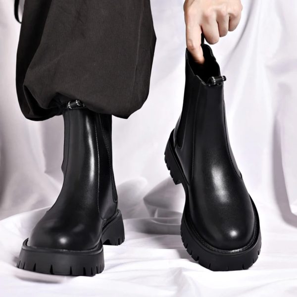 Bottes montantes pour hommes, Styles de conception à la mode, Loisirs en plein air, ix, Belle américains, Classique, Noir, Nouveau, 03 Chaussures – Image 2