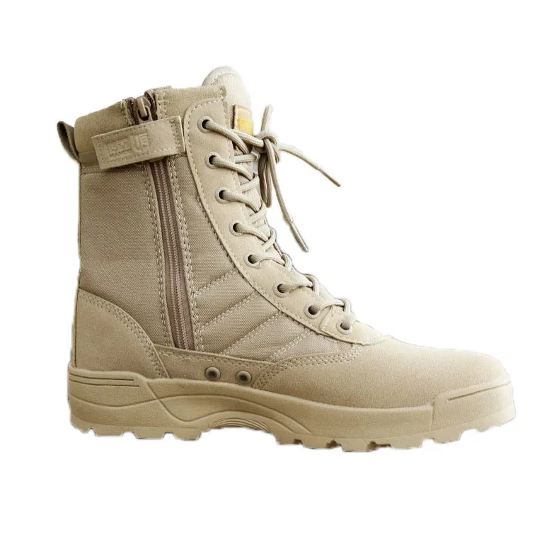 Bottes en cuir respirantes pour hommes, chaussures de randonnée en plein air, bottes du désert, grande taille, mode populaire, hiver