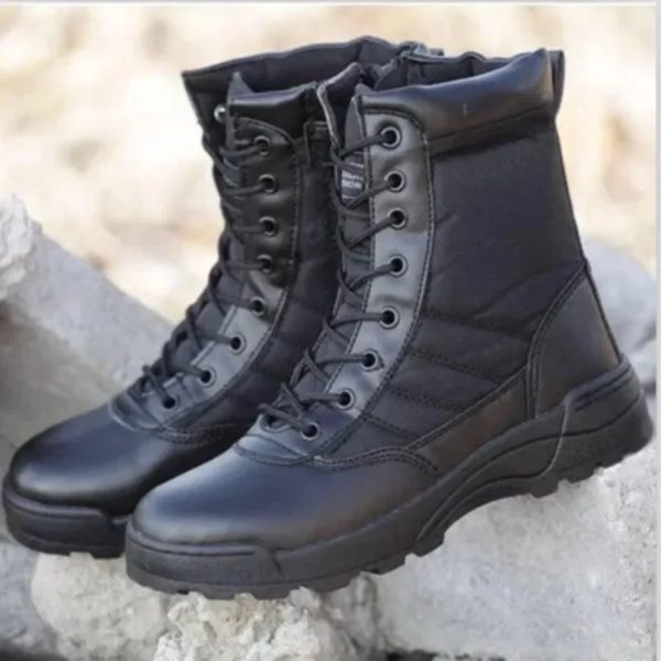 Bottes en cuir respirantes pour hommes, chaussures de randonnée en plein air, bottes du désert, grande taille, mode populaire, hiver – Image 6