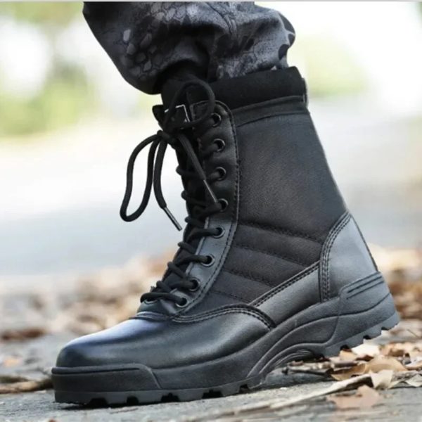 Bottes en cuir respirantes pour hommes, chaussures de randonnée en plein air, bottes du désert, grande taille, mode populaire, hiver – Image 2