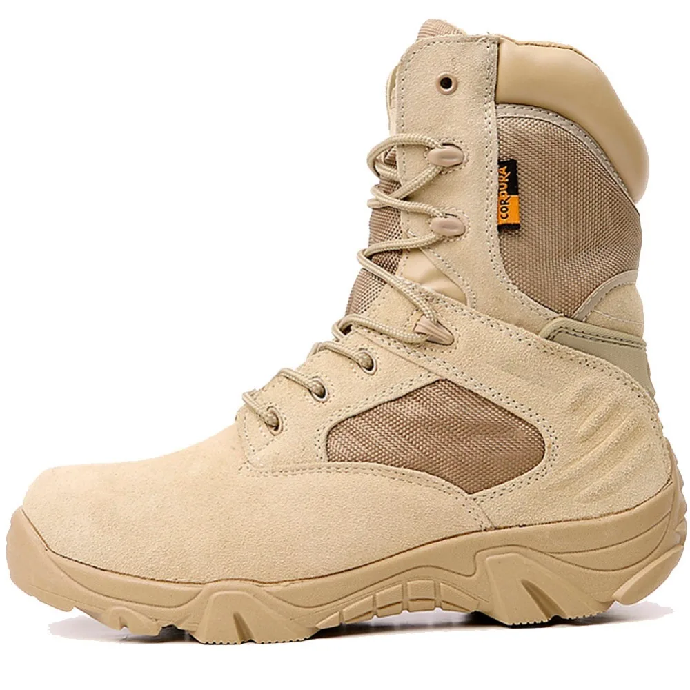 Bottes skip en cuir pour hommes, chaussures de sécurité pour le travail dans le désert, DulRinse, hiver