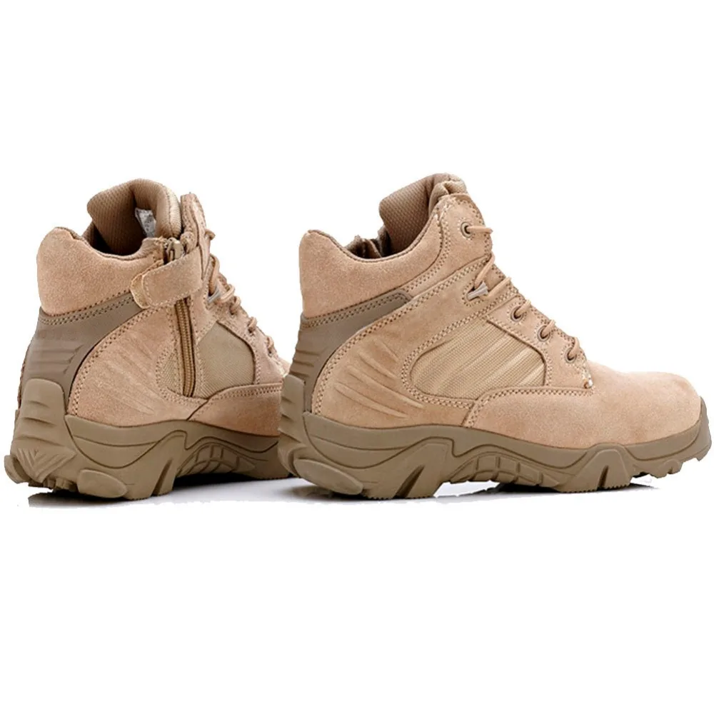 Bottes skip en cuir pour hommes, chaussures de sécurité pour le travail dans le désert, DulRinse, hiver