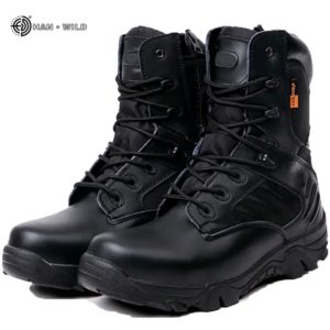 Bottes skip en cuir pour hommes, chaussures de sécurité pour le travail dans le désert, DulRinse, hiver