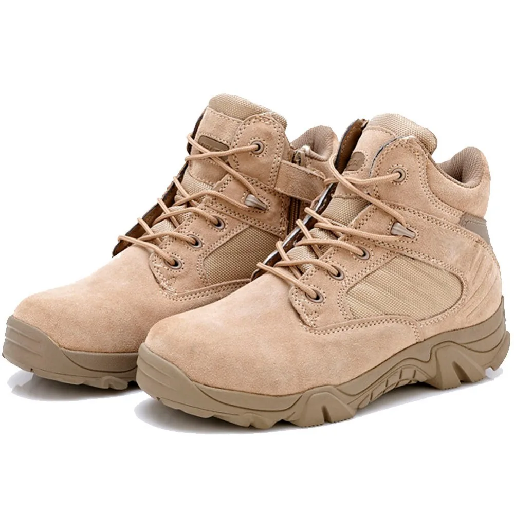 Bottes skip en cuir pour hommes, chaussures de sécurité pour le travail dans le désert, DulRinse, hiver