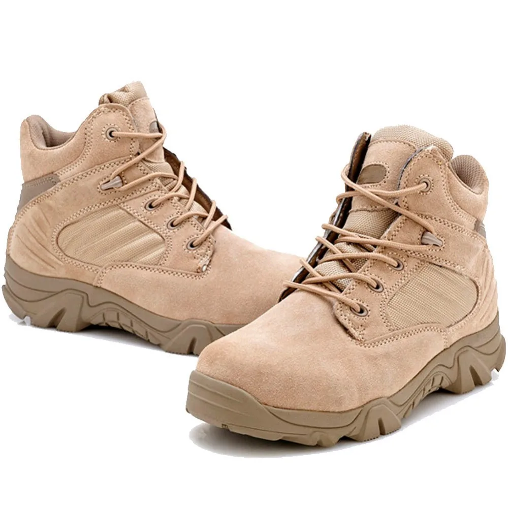 Bottes skip en cuir pour hommes, chaussures de sécurité pour le travail dans le désert, DulRinse, hiver