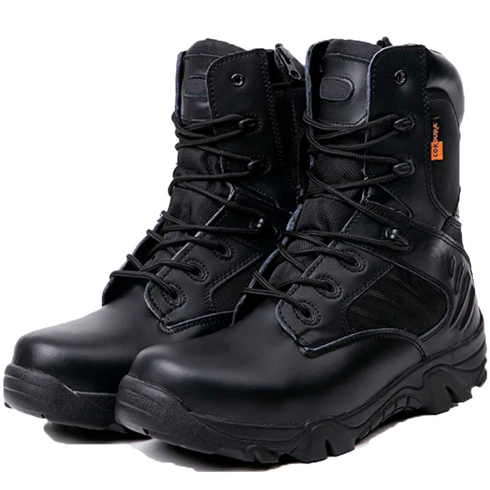 Bottes skip en cuir pour hommes, chaussures de sécurité pour le travail dans le désert, DulRinse, hiver