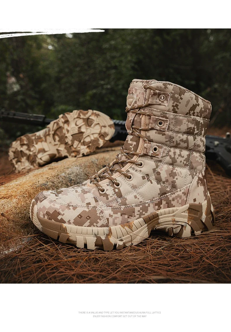 Bottes hautes coordonnantes durables pour hommes, chaussures d'escalade en plein air, chaussures de trekking, bottes basses militaires, randonnée, 2024