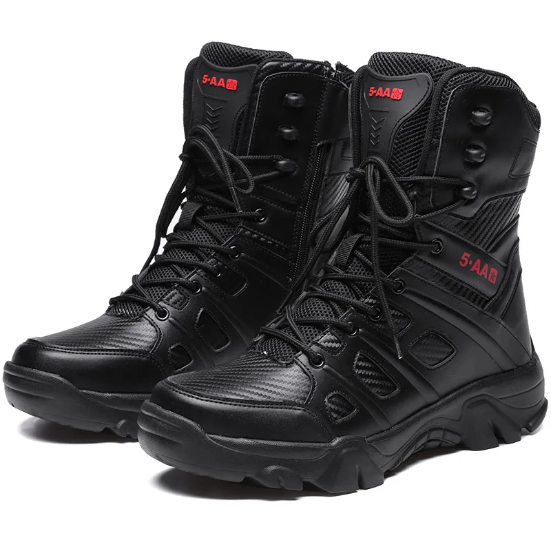 Bottes de l'armée imperméables pour hommes, chaussures de travail dans le désert, escalade, randonnée, rinçage, extérieur, grande taille, 47