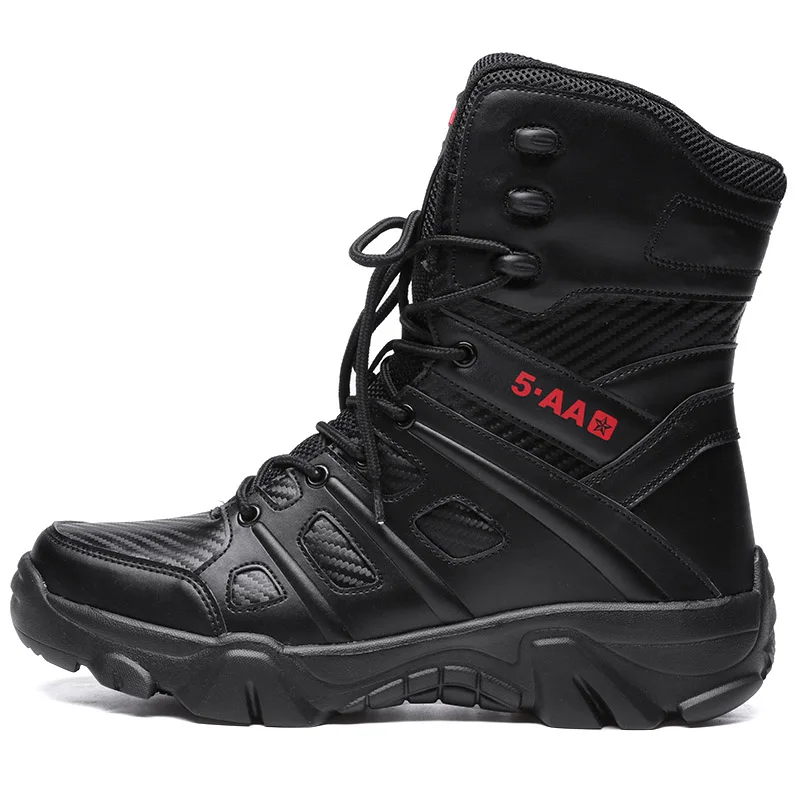 Bottes de l'armée imperméables pour hommes, chaussures de travail dans le désert, escalade, randonnée, rinçage, extérieur, grande taille, 47