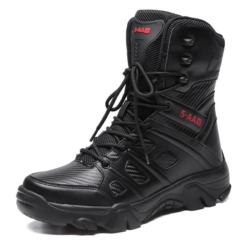 Bottes de l'armée imperméables pour hommes, chaussures de travail dans le désert, escalade, randonnée, rinçage, extérieur, grande taille, 47