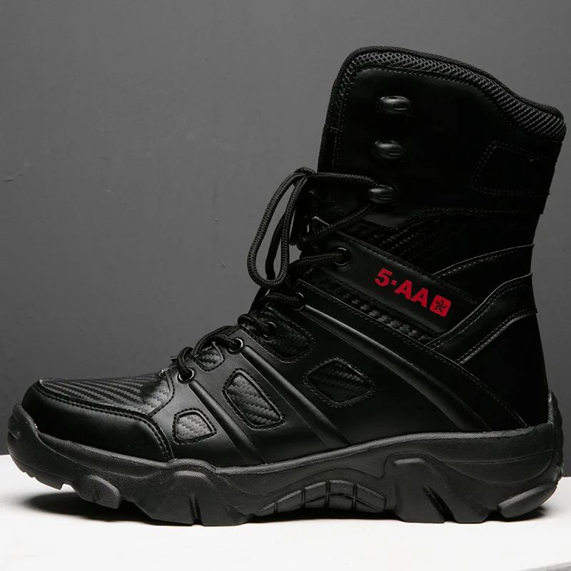 Bottes de l'armée imperméables pour hommes, chaussures de travail dans le désert, escalade, randonnée, rinçage, extérieur, grande taille, 47