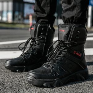 Bottes de l'armée imperméables pour hommes, chaussures de travail dans le désert, escalade, randonnée, rinçage, extérieur, grande taille, 47