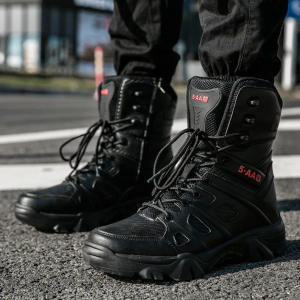 Bottes de l'armée imperméables pour hommes, chaussures de travail dans le désert, escalade, randonnée, rinçage, extérieur, grande taille, 47