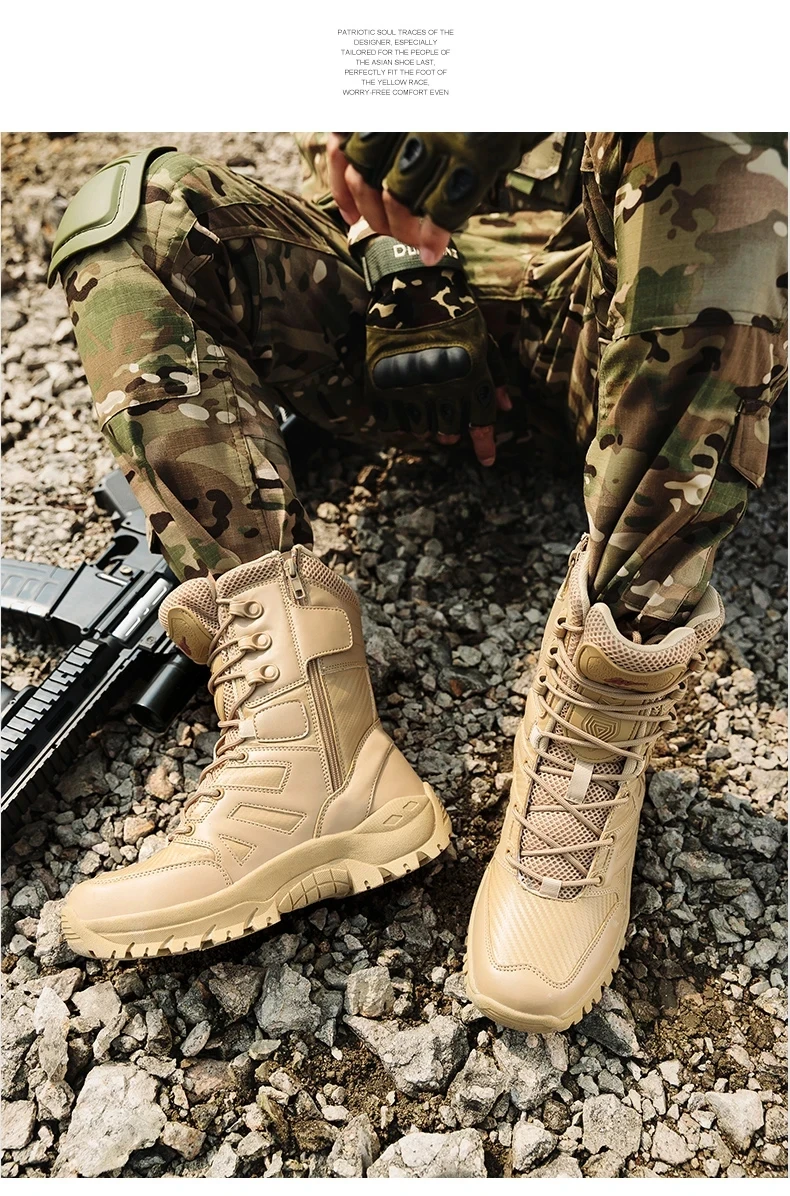 Bottes en cuir montantes pour hommes, bottes respirantes, chaussures de plein air, randonnée, rinçage, haute qualité, marque