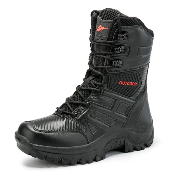 Bottes en cuir montantes pour hommes, bottes respirantes, chaussures de plein air, randonnée, rinçage, haute qualité, marque