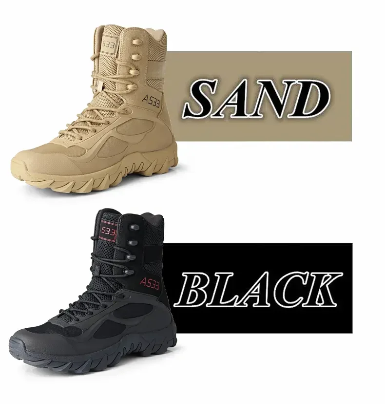 Bottes de l'armée imperméables pour hommes, chaussures de sécurité pour le travail dans le désert, chaussures d'escalade et de randonnée, bottes d'extérieur de rinçage Bottes de l'armée imperméables pour hommes, chaussures de sécurité pour le travail dans le désert, chaussures d'escalade et de randonnée, bottes d'extérieur de rinçage