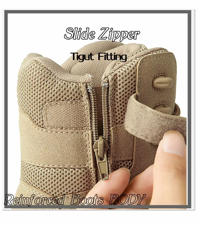 Bottes de l'armée imperméables pour hommes, chaussures de sécurité pour le travail dans le désert, chaussures d'escalade et de randonnée, bottes d'extérieur de rinçage Bottes de l'armée imperméables pour hommes, chaussures de sécurité pour le travail dans le désert, chaussures d'escalade et de randonnée, bottes d'extérieur de rinçage