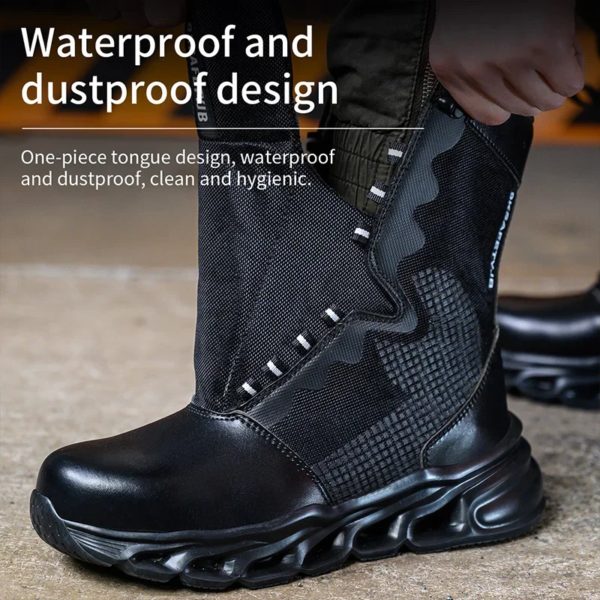 Bottes de sécurité en acier anti-écrasement pour hommes, bottes de travail militaires, capuchon Parker, chaussures de sécurité, nouvelle mode, 2024 – Image 2