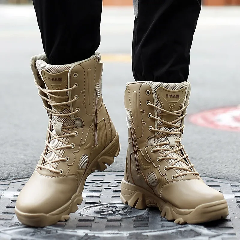 Bottes de moto noires pour hommes, baskets masculines, zones de maintien, baskets militaires