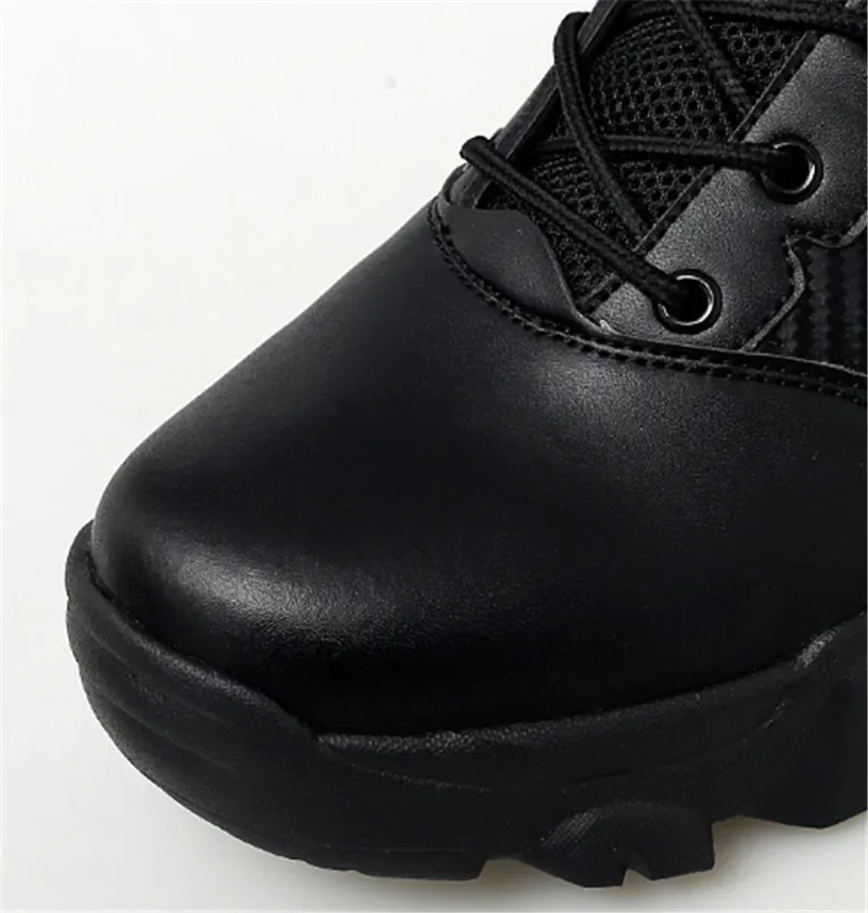 Bottes de moto noires pour hommes, baskets masculines, zones de maintien, baskets militaires
