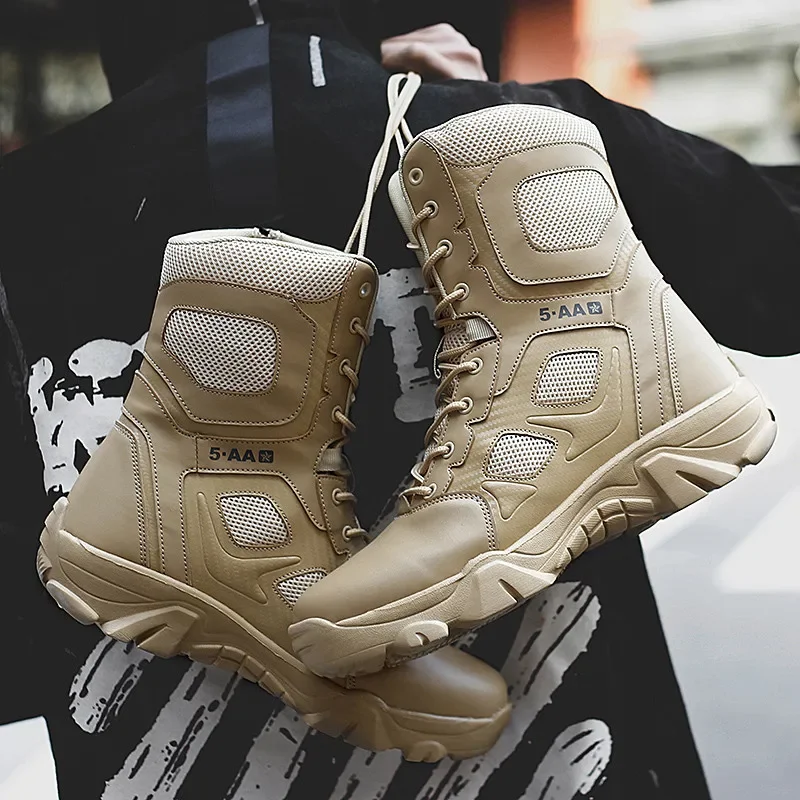Bottes de moto noires pour hommes, baskets masculines, zones de maintien, baskets militaires