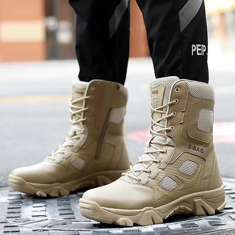 Bottes de moto noires pour hommes, baskets masculines, zones de maintien, baskets militaires
