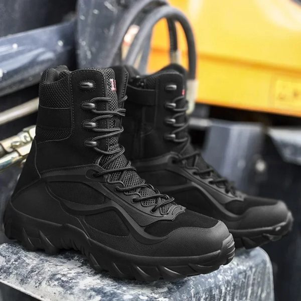 Bottes de rinçage pour hommes, chaussures de sécurité de travail pour hommes, bottes d'extérieur de moto, grande taille – Image 4