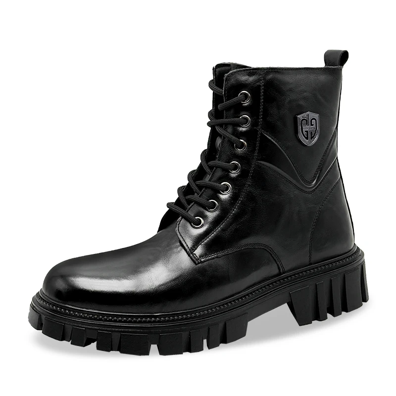 Bottes en cuir véritable pour hommes, style haut, automne et hiver, noir classique, marron, extérieur, qualité, chaussures à l'offre elles optiques pour adultes, nouveau